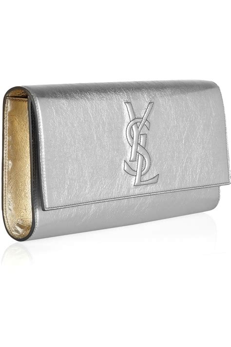 ysl silver clutch.